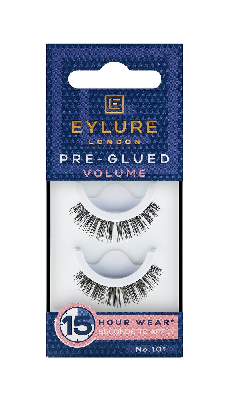 Eylure Press On Pre-Glued False Eyelashes, Volume Lash, No. 101, 1 Pair - Image 1