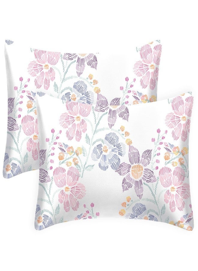 EXQ Home غطاء وسادة ساتين EXQ للوجه والشعر - غطاء وسادة حرير مزهر 2 حزمة 20x30 بوصة - مجموعة أغطية وسادة ساتين من 2 مع إغلاق ظرف - Image 2