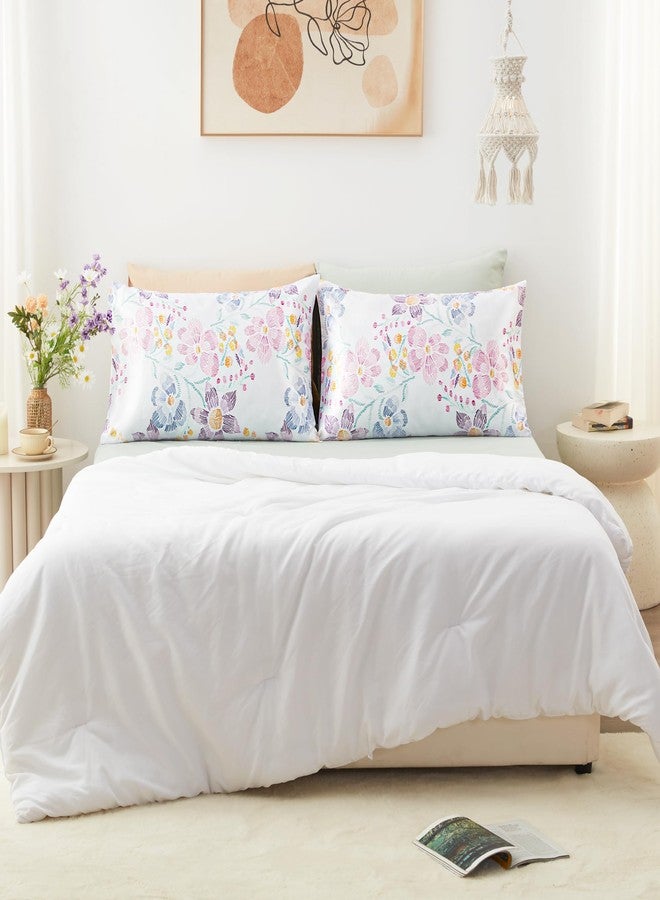 EXQ Home غطاء وسادة ساتين EXQ للوجه والشعر - غطاء وسادة حرير مزهر 2 حزمة 20x30 بوصة - مجموعة أغطية وسادة ساتين من 2 مع إغلاق ظرف - Image 3