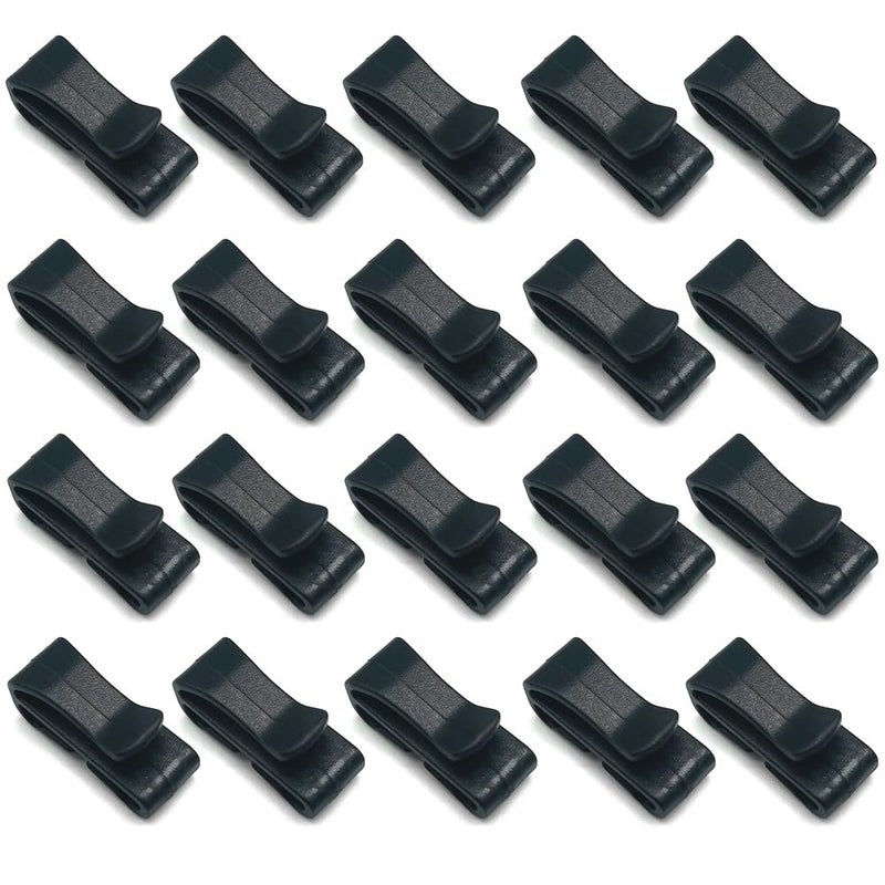 Alamic 20 Pack Plastic Webbing Ending Clip 1" Tactical Backpack Strap Keeper Clips Belt Clip Hook Helmet Goggle Webbing Clip Buckle (20, 1'') - Image 1