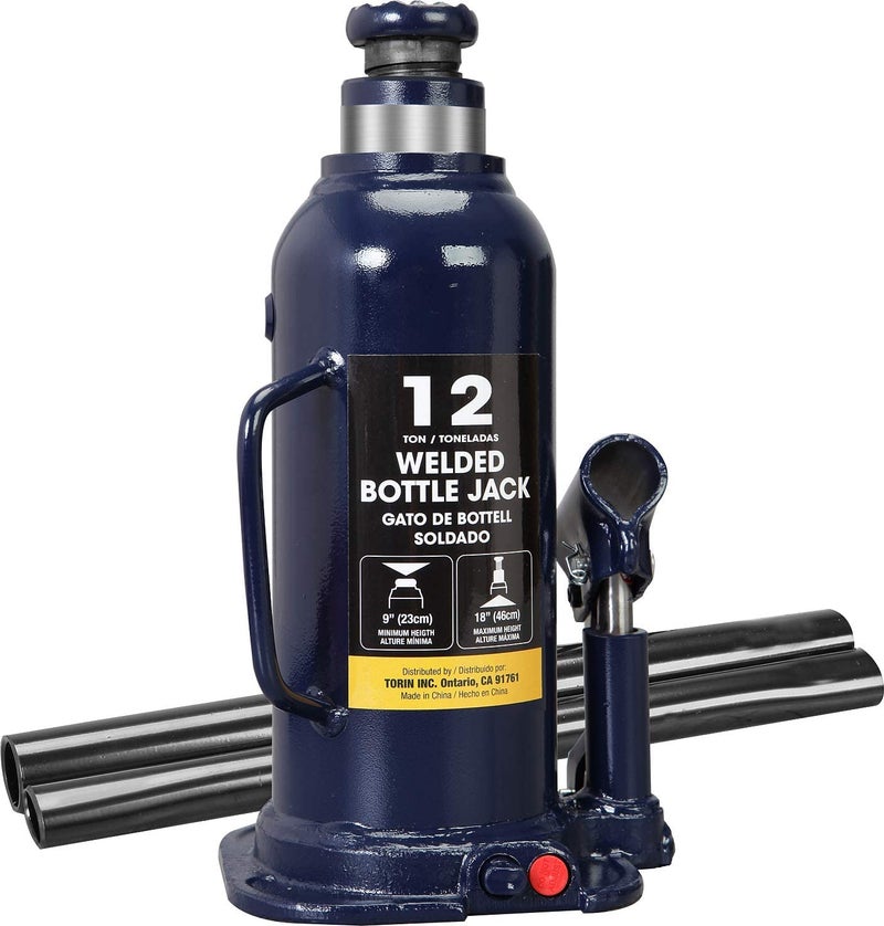 Big RED AT91203UR Torin Welded Hydraulic Car Bottle Jack for Auto Repair and House Lift, 12 Ton (24,000 lb), Blue - Image 1