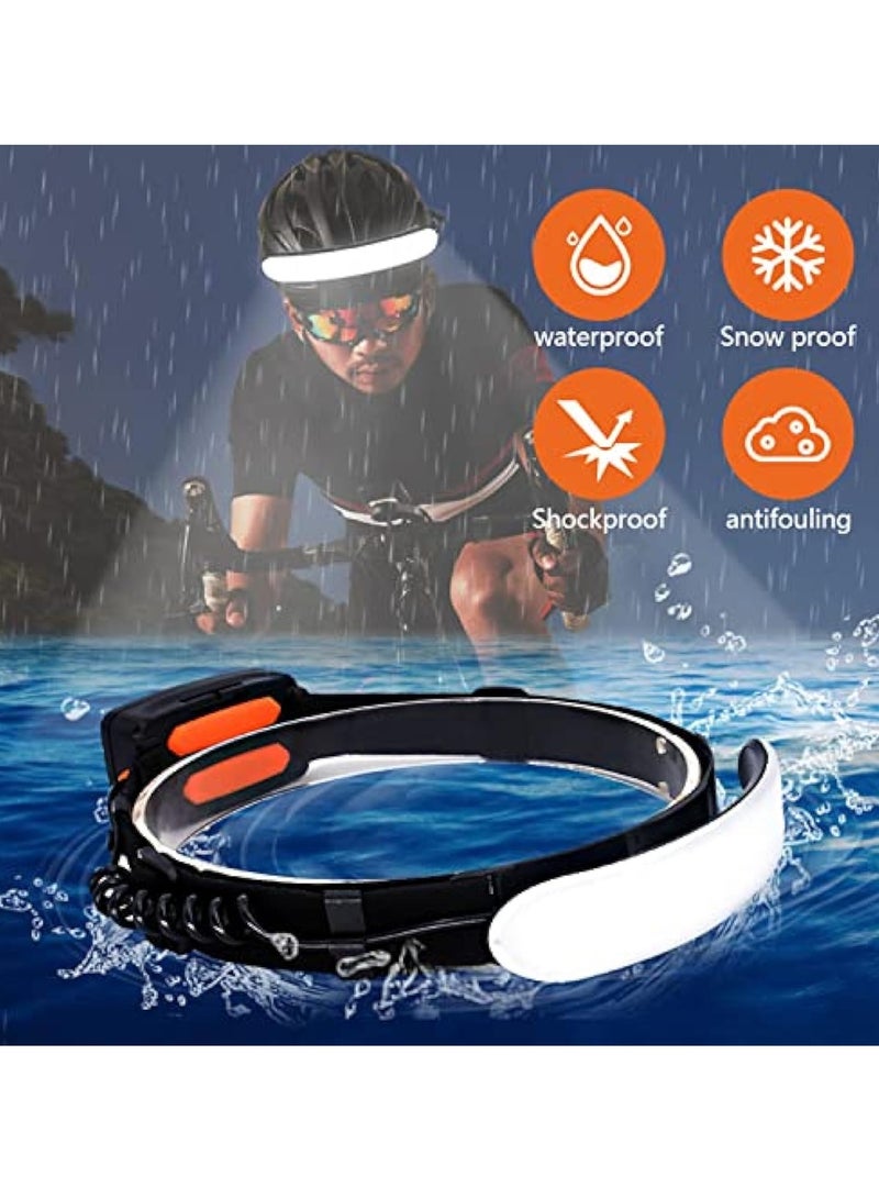 KASTWAVE LED Head Torch Rechargeable, Super Bright Headlamp Waterproof Headlight with 3 Lighting Modes, 230° Wide Beam COB Headlight, Adjustable Angle, Lightweight Waterproof Hands-Free Flashlight - Image 2