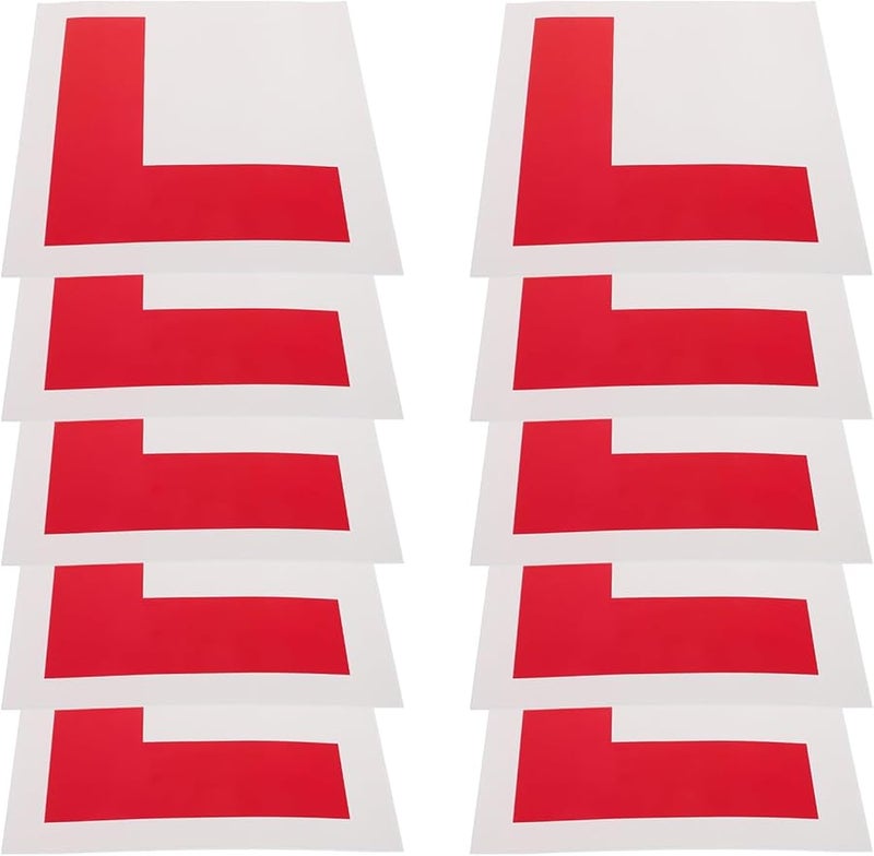10 Pcs Removable PVC Learner Driver Stickers Adhesive Decals for Cars Motorcycles Scooters - Image 1