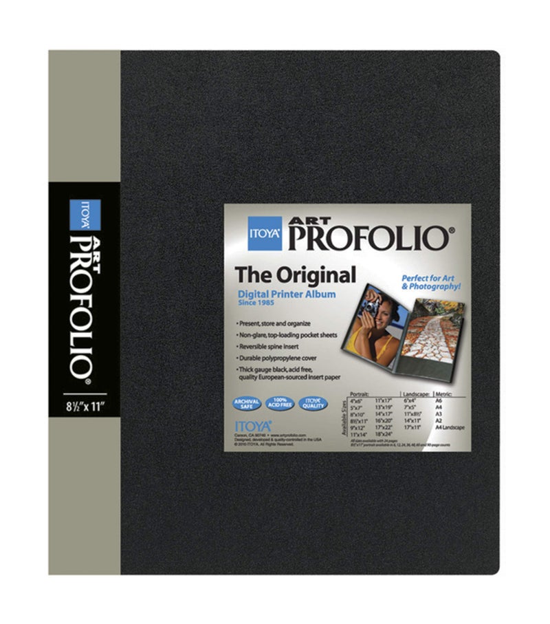Itoya Original Art ProFolio 8.5x11 Black Art Portfolio Binder with Plastic Sleeves with 48 Pages - Portfolio Folder for Artwork with Clear Sheet Protectors - Presentation Book for Art Display - Image 2