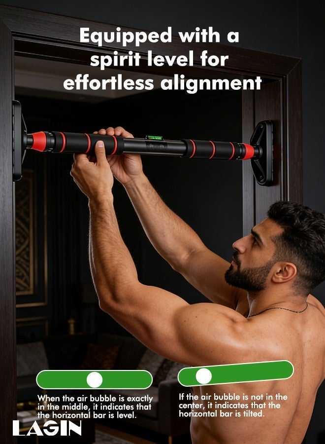 LAGIN Adjustable Width Doorway Pull Up Bar, Heavy-Duty Upper Body Workout Bar, Dual Security Locking Design, No Screw Installation, Strength Training Fitness Equipment for Home Gym – Max Load 200KG length 95–130 cm - Image 2