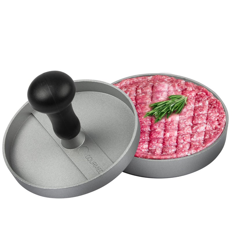 GOURMEO Burger Press  50 Free Wax Paper Discs NonStick Coated Aluminium Hamburger Patty Press for Homemade Burgers Easy to use Patty Maker Hamburger Press Burger Mold Burger Mould