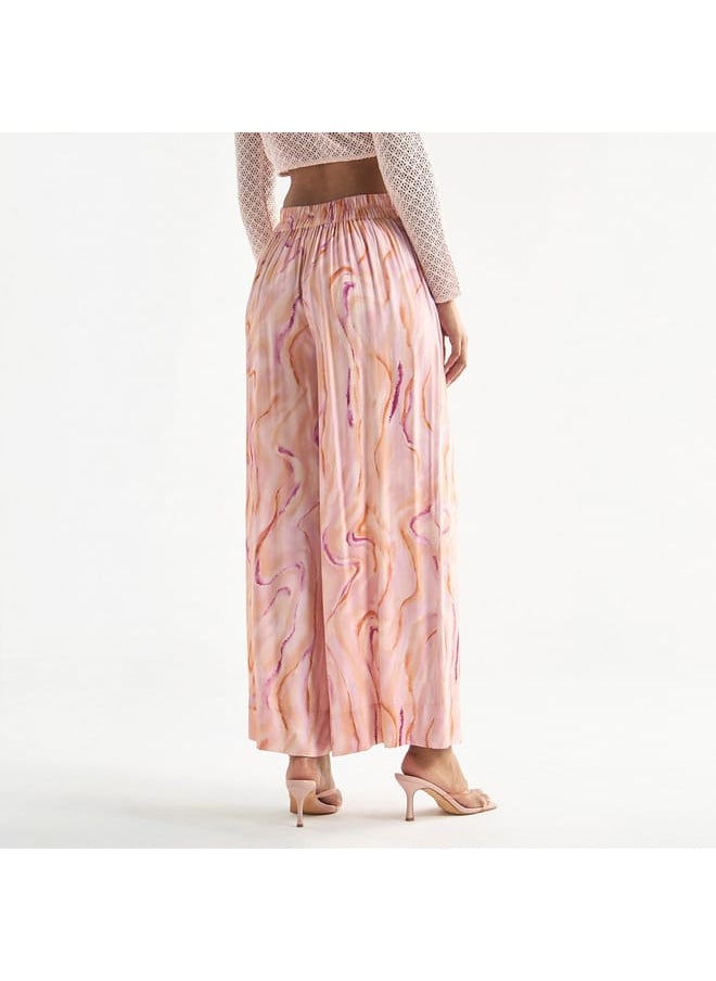 Splash FAV - All-Over Print Wide Leg Pants with Elasticised Waistband and Pockets - Image 1