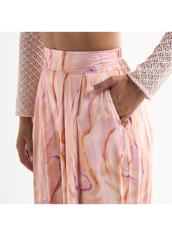 Splash FAV - All-Over Print Wide Leg Pants with Elasticised Waistband and Pockets - Image 1