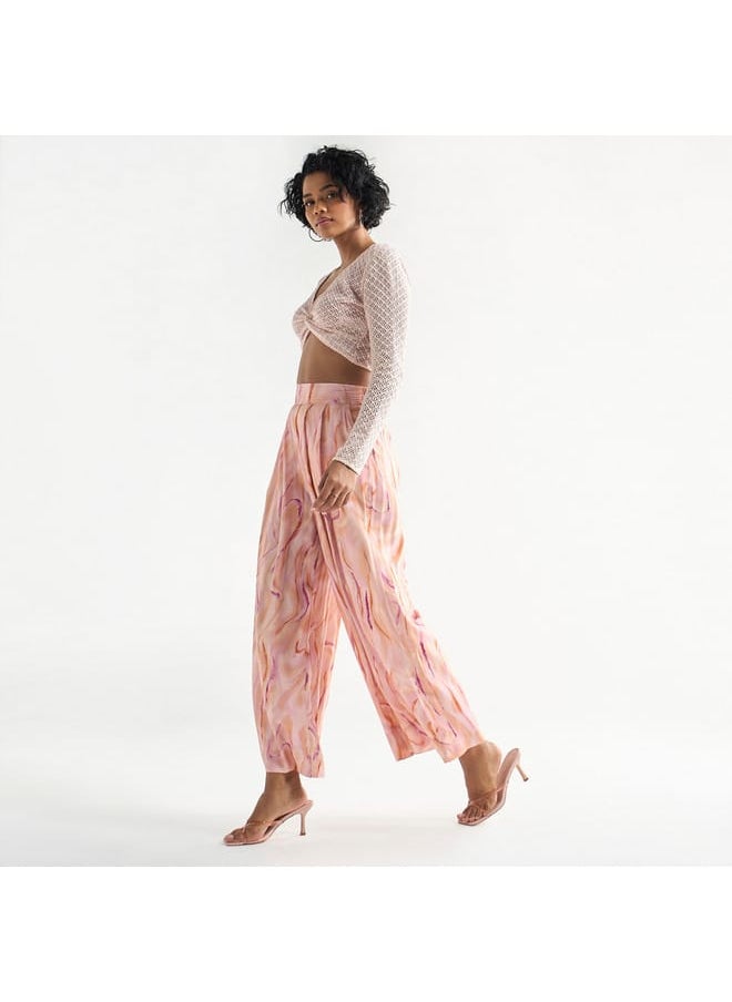 Splash FAV - All-Over Print Wide Leg Pants with Elasticised Waistband and Pockets - Image 1
