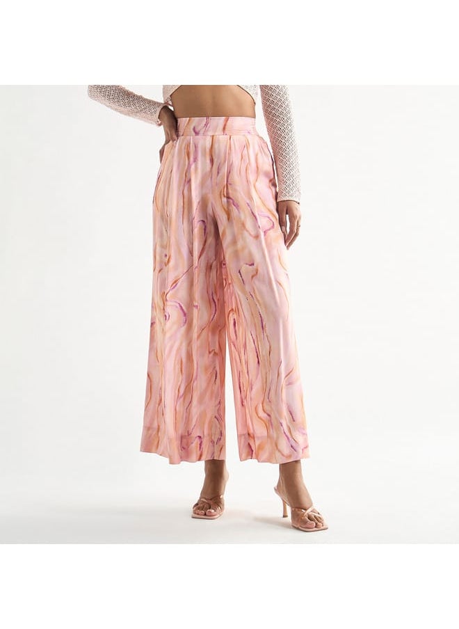 Splash FAV - All-Over Print Wide Leg Pants with Elasticised Waistband and Pockets - Image 1