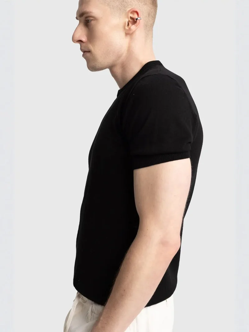 Giesto Black GIESTO Crew Neck Short Sleeve T-Shirt for Men | Best Price UAE