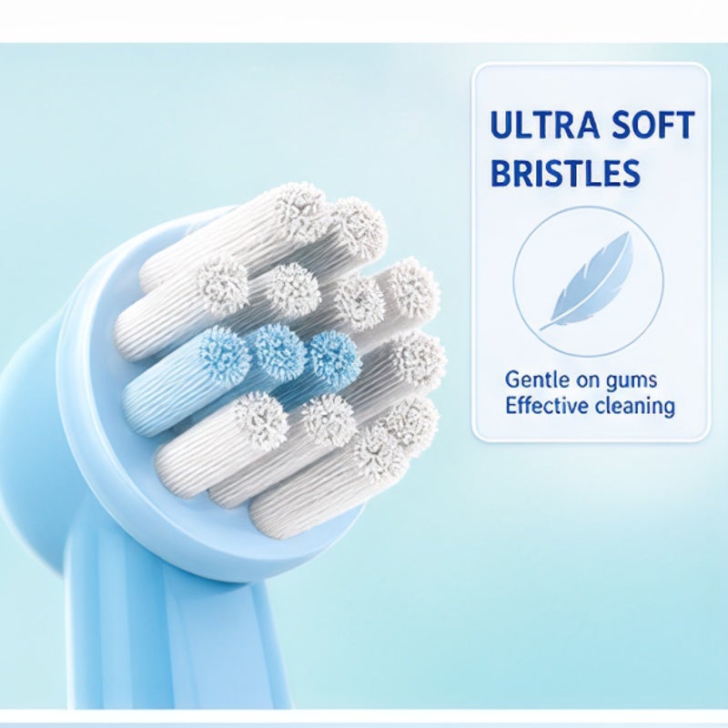 Kids Electric Toothbrush Replacement Heads 4 Pack Soft Bristles - Gentle Cleaning For Small Mouths Compatible With Oral-B Handles For Children’s Oral Care - Image 4