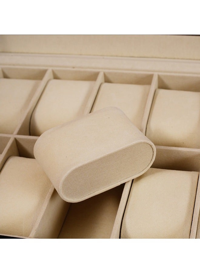 12 Position High-end Watch Box, Multi-position Leather Transparent Window Watch Display Box, Vintage Business High-end Watch Storage Box, Leather Watch Box Watch Storage Box, Wristwatch Display Box, Jewelry Bracelet One Piece Box - Image 4