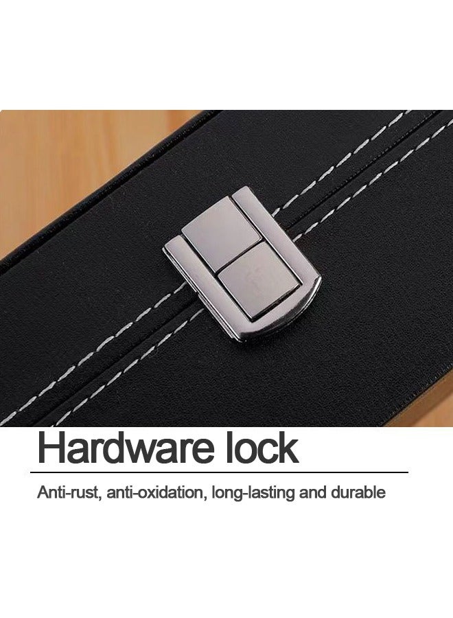 12 Position High-end Watch Box, Multi-position Leather Transparent Window Watch Display Box, Vintage Business High-end Watch Storage Box, Leather Watch Box Watch Storage Box, Wristwatch Display Box, Jewelry Bracelet One Piece Box - Image 5