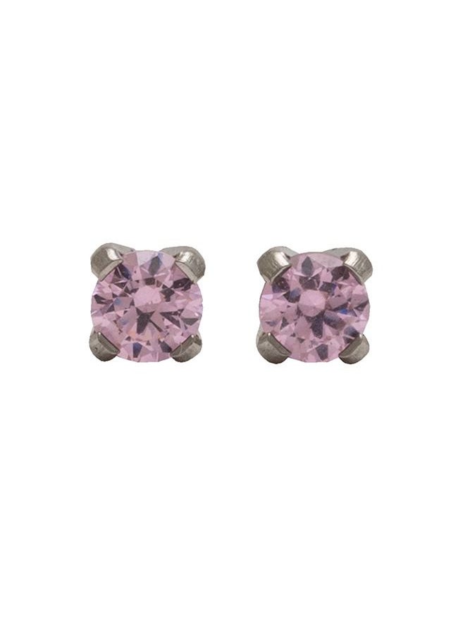 Studex - 3MM Pink Cubic Zirconia  Allergy-Free Stainless Steel Ear Studs - Image 1