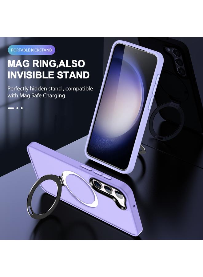 اس-توب جراب لهاتف Samsung Galaxy S24 5G مع حامل MagSafe، جراب هاتف هجين من مادة TPU وملمس الجلد - Image 4