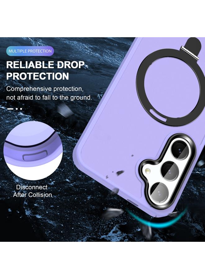 اس-توب جراب لهاتف Samsung Galaxy S24 5G مع حامل MagSafe، جراب هاتف هجين من مادة TPU وملمس الجلد - Image 2