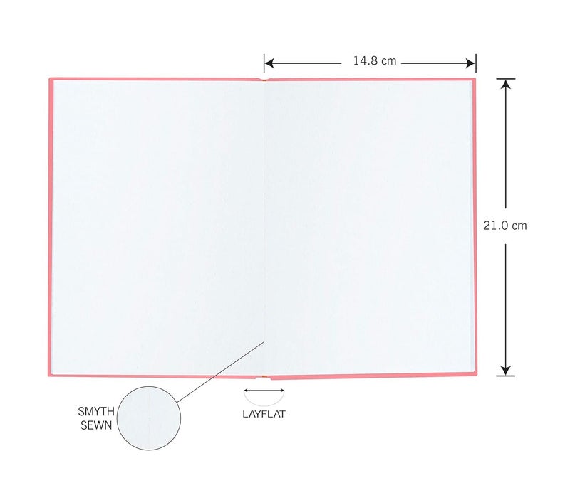 MENORAH Watercolor Paper- A5- Artist Sketchbook- A5-140 Gsm -(58 Sheets / 116 Pages)-(Size -21.0 Cm X 14.8 Cm)Drawing Book- Hard Bound- Handmade- Cassata Sketch Book -(Cherry Pink- Orchid)- Portrait - Image 5