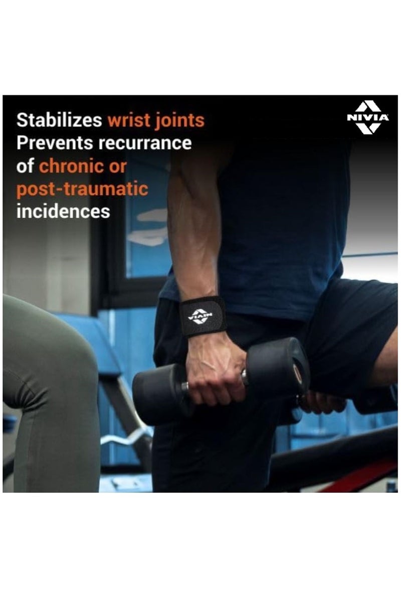 نيفيا أربطة معصم داعمة بشريط فيلكرو (زوج) للرجال والنساء لتحقيق الاستقرار ودعم المفاصل، تُستخدم للتدريب والصالة الرياضية واللياقة البدنية - Image 3