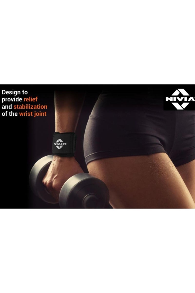 نيفيا أربطة معصم داعمة بشريط فيلكرو (زوج) للرجال والنساء لتحقيق الاستقرار ودعم المفاصل، تُستخدم للتدريب والصالة الرياضية واللياقة البدنية - Image 4