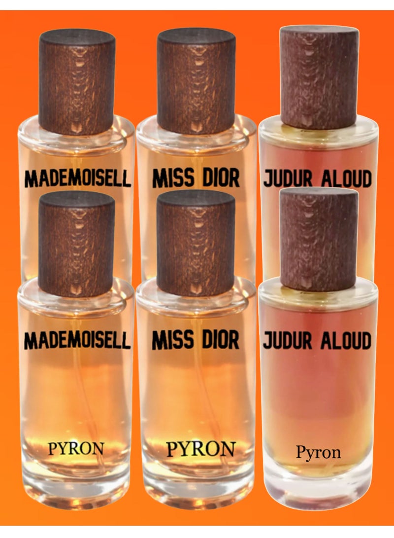 PYRON Perfume Collection Has 2 Of MadeMoisell Perfume 2 Of Miss Dior Perfume And 2 Of Judur Aloud Perfume 50 Ml EDP - Image 1