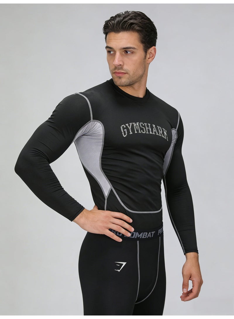 Gymshark Men’s Black Compression Long-Sleeve Athletic Shirt - Image 5