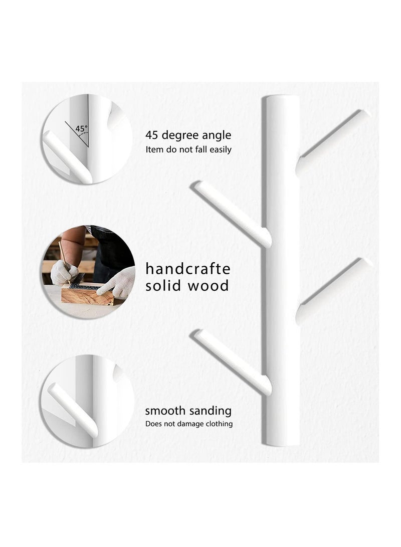 SYOSI 1 قطعة 4 خطافات خطاف معلقة على الحائط، علاقة خشبية للمعاطف والقبعات، ديكور جداري لخطافات خشبية، خطاف زخرفي معلقة على الحائط، خطافات خشبية حديثة لغرفة النوم والحمام، تجميع سهل - Image 2