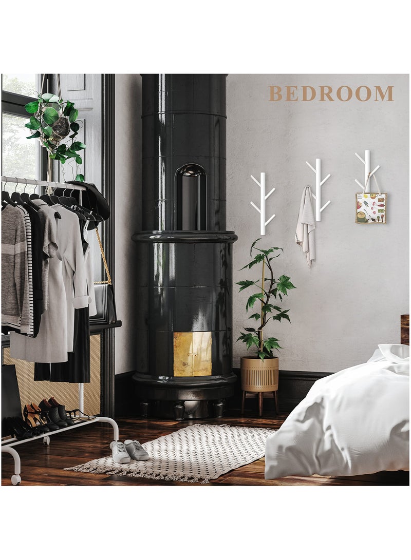 SYOSI 1 قطعة 4 خطافات خطاف معلقة على الحائط، علاقة خشبية للمعاطف والقبعات، ديكور جداري لخطافات خشبية، خطاف زخرفي معلقة على الحائط، خطافات خشبية حديثة لغرفة النوم والحمام، تجميع سهل - Image 5