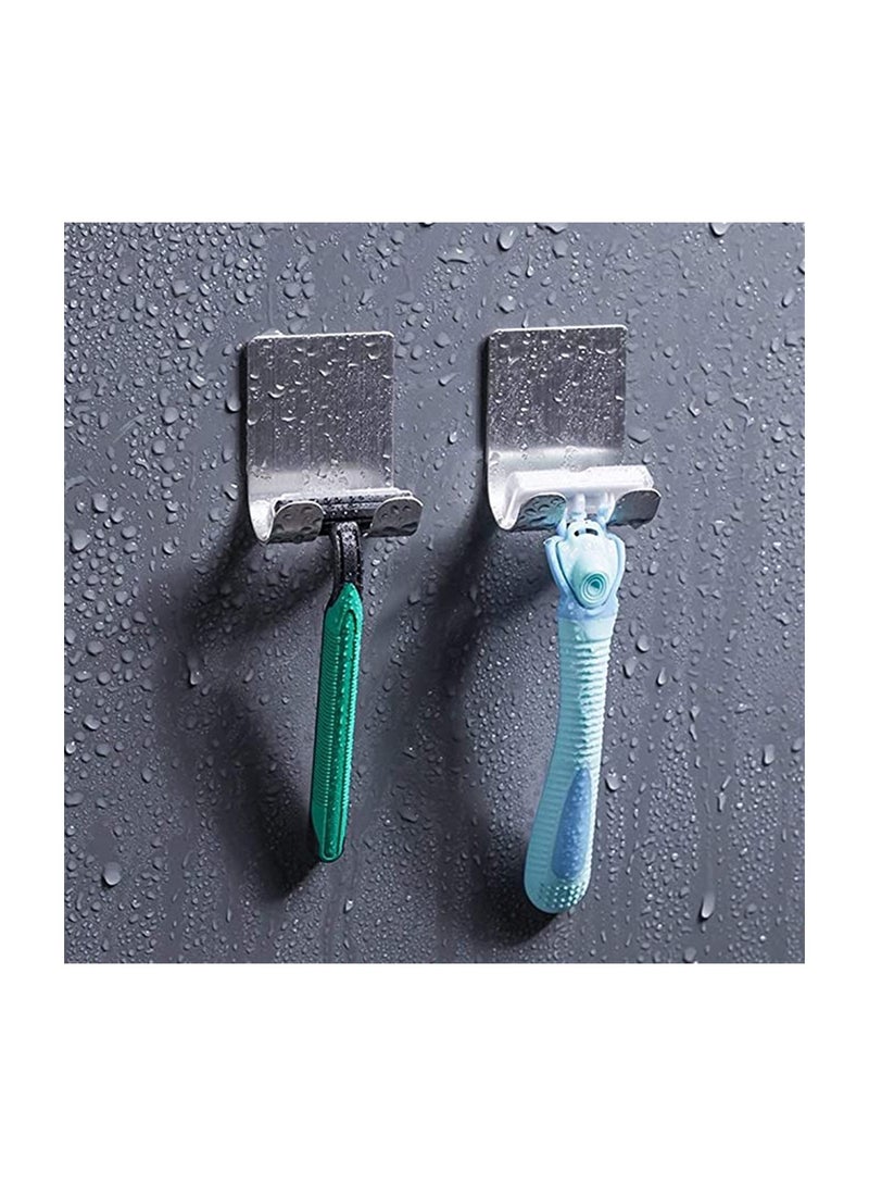 Stainless Steel Razor Holder, No Drill No Screw, 304 Razor Holder Men Shaving Shaver Shelf Shaving Razor Rack for Kitchen Bathroom Toilet, Viscose Wall Hooks Hanger Sticky Wall Hook 1 Pcs - Image 2