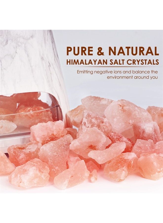 salking 2-in-1 Ultrasonic Essential Oil Diffuser & Himalayan Salt Lamp, Aromatherapy Diffuser Cool Mist Humidifier with 3 Brightness, Salt Therapy Lamp, 100% Pure Himalayan Salt Rock, 150ml (Marble)  - Image 2