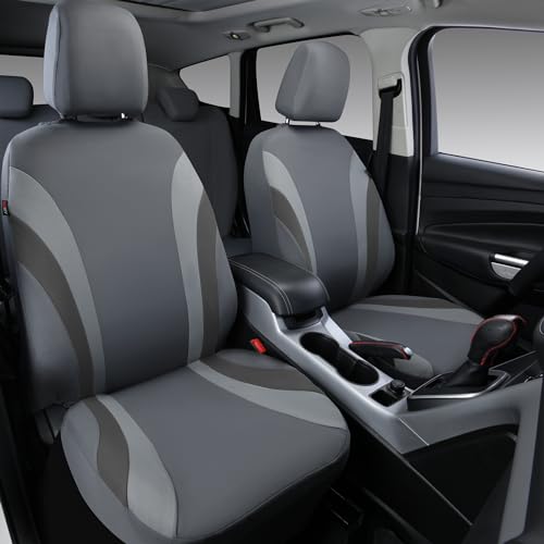 CAR PASS Line Rider Sporty Cloth Universal Fit Car Seat Cover 100 Breathable with 5mm Composite Sponge InsideAirbag Compatible3zipper BenchFull Set Space Gray - Image 3