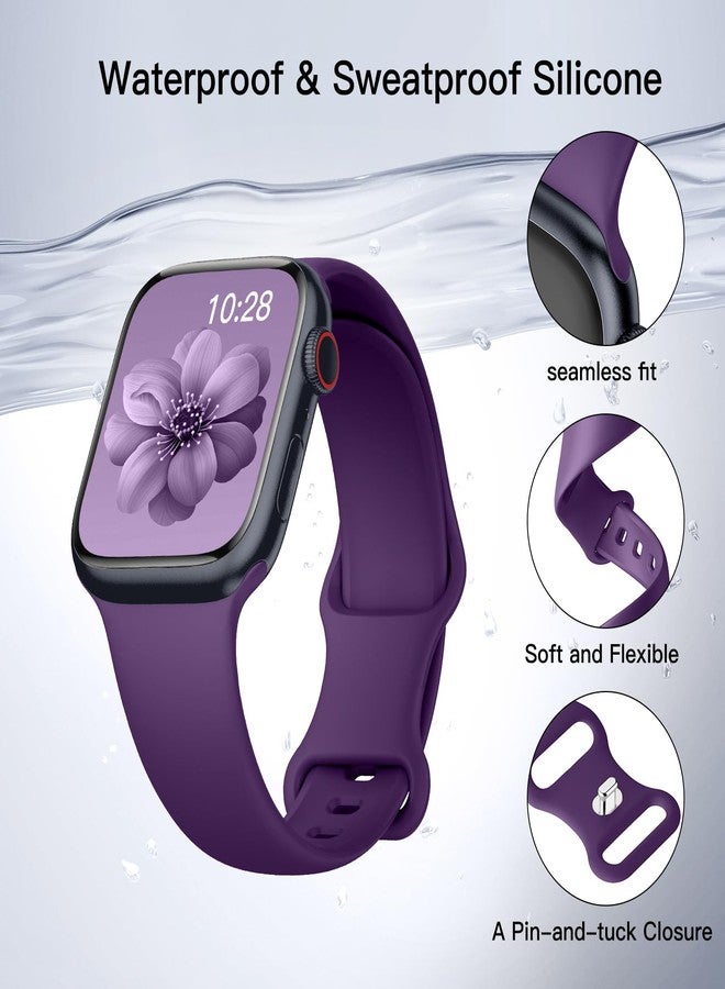 سوار رياضي من السيليكون متوافق مع ساعات Apple Watch Bands 40 مم 38 مم 41 مم 44 مم 45 مم 42 مم 49 مم للنساء والرجال، سوار ناعم مقاوم للماء، حزام رياضي بديل لساعات iWatch Bands Series 9 8 7 6 5 4 3 2 1 SE Ultra - Image 2
