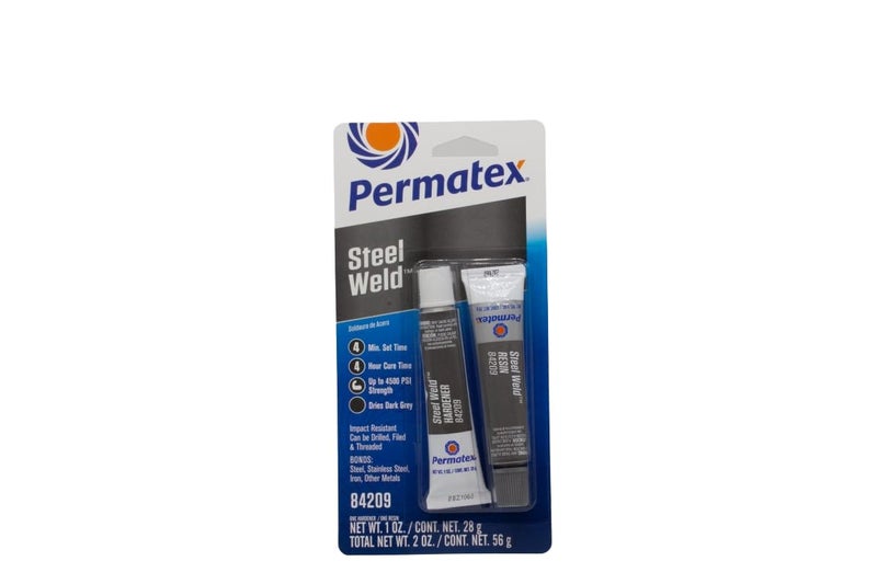 Permatex 84209 PermaPoxy 4 Minute Multi-Metal Epoxy, Two 1 oz. Tubes , Grey - Image 1