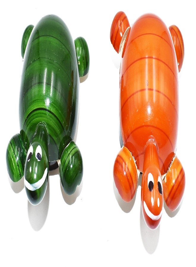 justhandmade Decorative Wooden Tortoise with Spring Showpiece/Car Dashboard/Home Decor(Pack of 2) - Image 2