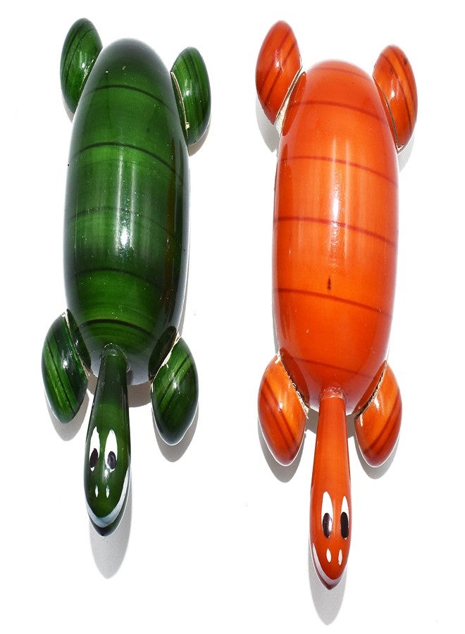 justhandmade Decorative Wooden Tortoise with Spring Showpiece/Car Dashboard/Home Decor(Pack of 2) - Image 1