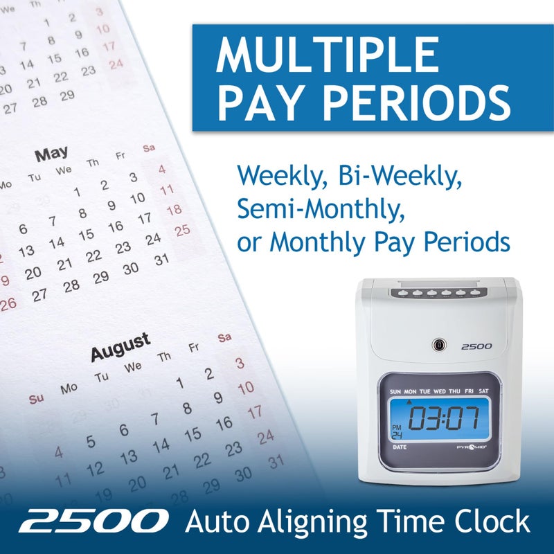 Pyramid Time Systems Small Business 2500 Time Clock Bundle, Unlimited Employees, Ivory - Image 5