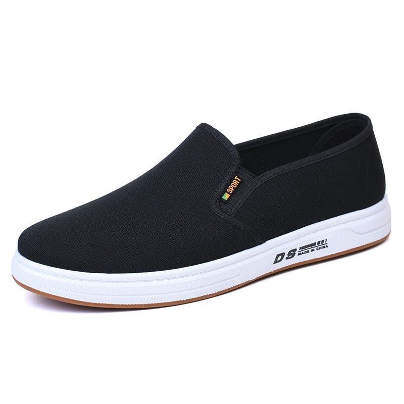 2023 Spring Mens Canvas Shoes Non-Slip Breathable D079 Black 