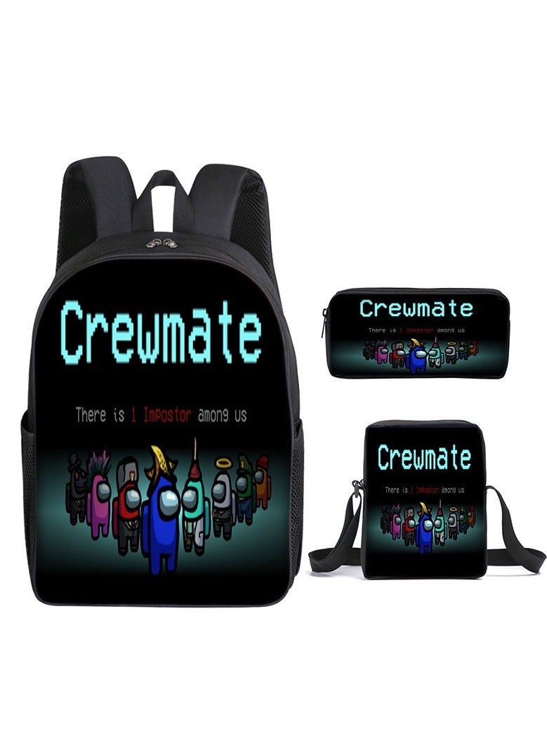 Among Us Backpack For Primary And Secondary School Students Three-Piece Set 29*16*42cm