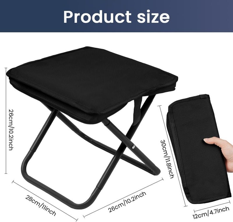 MOROVIK Folding Stool, Mini Outdoor Camping Stool, Portable Small Foldable Lightweight Hunting Seat with Zippered Carrying Bag, Folding Slacker Chairs for Fishing Travelling Picnics (1) - Image 2