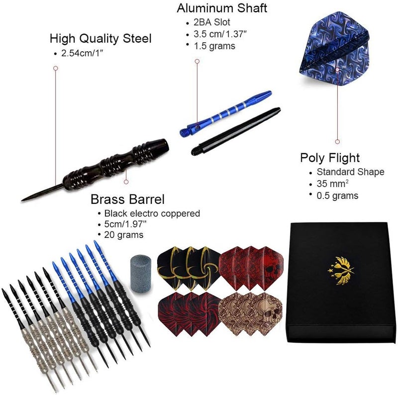 Wsdart ADKX Steel Tip Darts 12 Pack Set with Nonslip Iron Barrel Aluminum Dart Shafts and Flights + Darts Sharpener + an Gift Box - Image 3