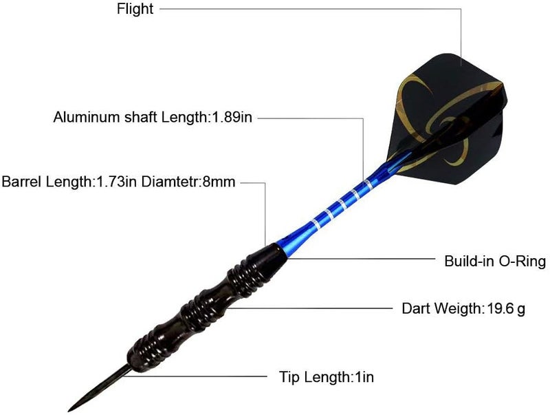 Wsdart ADKX Steel Tip Darts 12 Pack Set with Nonslip Iron Barrel Aluminum Dart Shafts and Flights + Darts Sharpener + an Gift Box - Image 2
