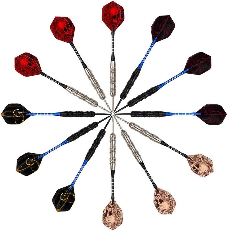 Wsdart ADKX Steel Tip Darts 12 Pack Set with Nonslip Iron Barrel Aluminum Dart Shafts and Flights + Darts Sharpener + an Gift Box - Image 5