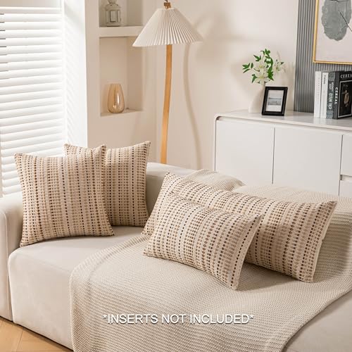 KOOLIFE Boho Long Lumbar Body Decorative Throw Pillow Covers 14x36 Inch Pack of 1 Beige Woven Striped Pillow Cover Cotton Accent Pillowcase Farmhouse Cushion Covers for Home Decor Bed Couch Sofa Bench - Image 3