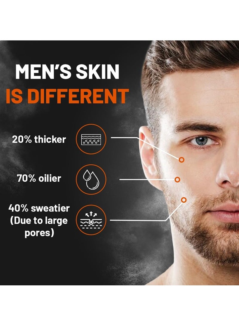 هيفادو غسول الوجه للرجال | تنظيف عميق والتحكم في الزيوت | يحارب حب الشباب والبثور والرؤوس السوداء | يعمل على تفتيح البشرة وإنعاشها | شب، مستخلص البرتقال، بروتين الشعير والأعشاب البحرية | خالٍ من الكبريتات | 100 مل - Image 2