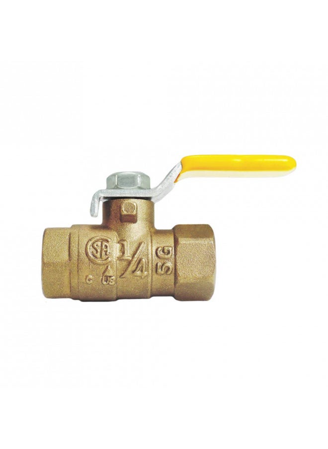 Nigo Valve Nigo Industrial Co. 240 Series Forged Brass Mini Gas Ball Valve, CSA Certified, NPT Female, Standard Port 600WOG (1/4" NPT Female x 1/4" NPT Female, Lever Handle)  - Image 1