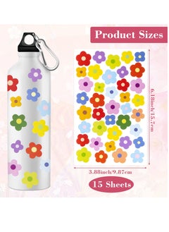 Excefore 100 Sheets Small Flower Laptop Stickers, Mini Flower Stickers for Scrapbooking, for Water Bottle, Tiny Boho Flower Stickers Self-Adhesive Flower Decal Vinyl Flower Pastel Stickers Aesthetic  - Image 3
