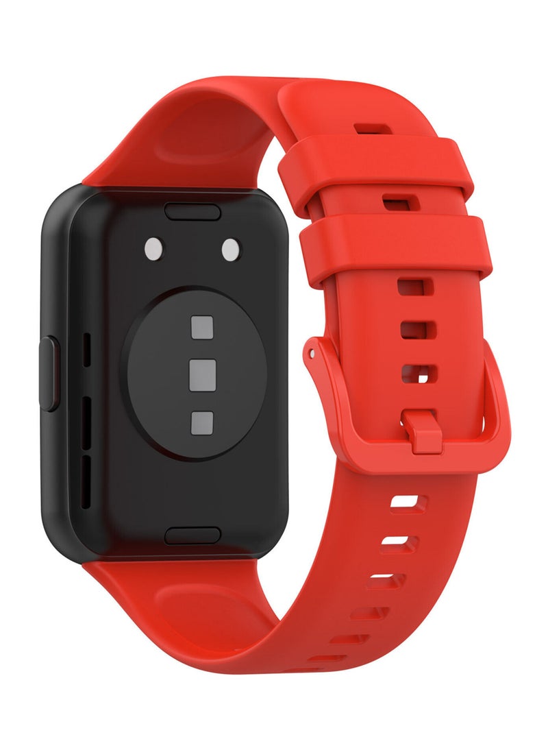 Soft Silicone Strap Replacement Bands For Huawei Watch Fit 2 - Red - Image 2
