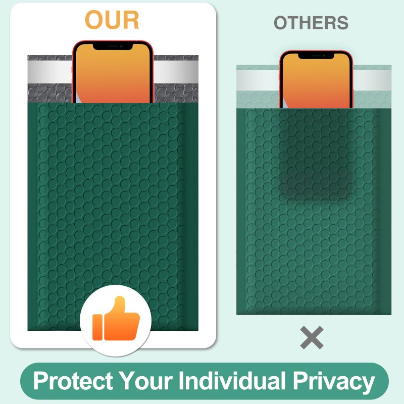 Famagic Bubble Mailers 6x10 Inch 25pc Ultramarine Green Shipping Bags, Chic Packaging Bags For Small Business, Colored Padded Mailing Envelopes, Opaque Matte Self Seal Bubble Poly Mailers Bulk #0 - Image 4