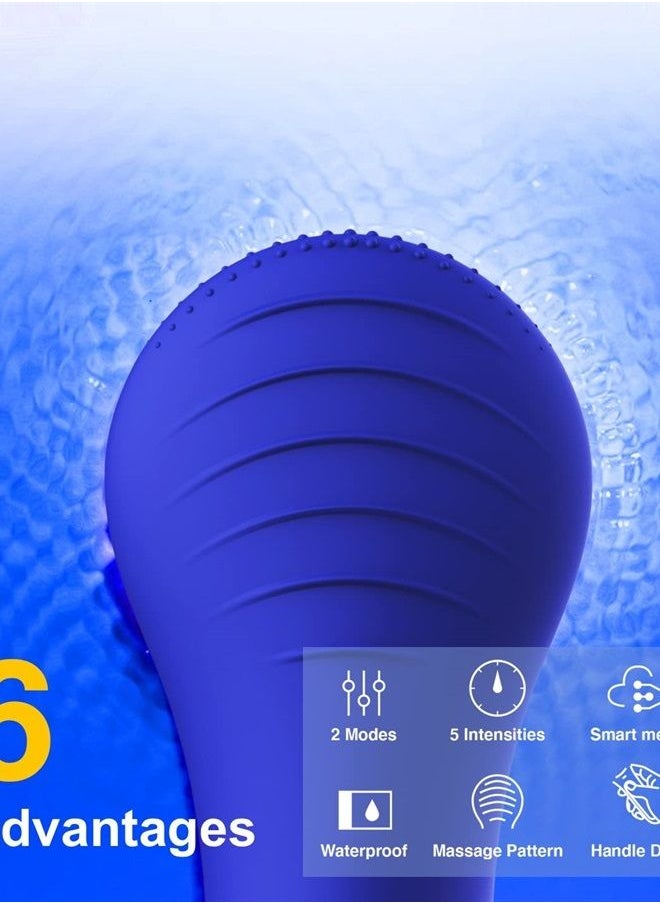 NågraCoola - CLIE Sonic Face Scrub Brush, Waterproof and Rechargeable for Men & Women, Cleansing and Exfoliating, Electric Face Cleanser Brush - Blue - Image 1