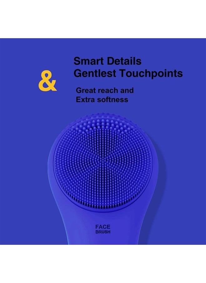 NågraCoola - CLIE Sonic Face Scrub Brush, Waterproof and Rechargeable for Men & Women, Cleansing and Exfoliating, Electric Face Cleanser Brush - Blue - Image 1